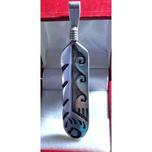 925 silver Feather design charm